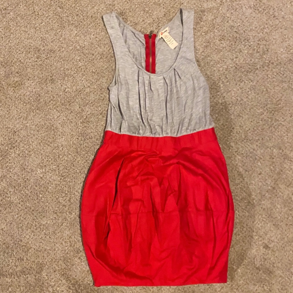OLSENBOYE - GRAY / HOT PINK short tank dress - L